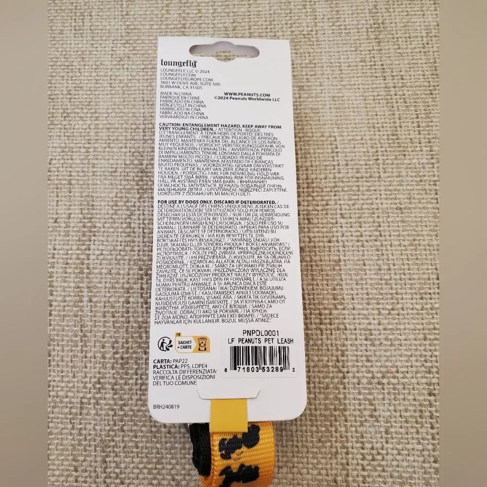Peanuts Loungefly 75th Anniversary Pet Leash